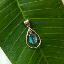 Load image into Gallery viewer, Abalone Double Teardrop Necklace - Sterling, Indonesia
