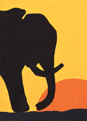 Sunset Elephant Card