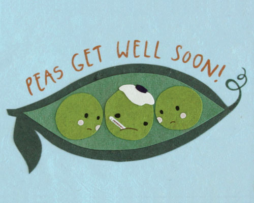 Peas Get Well Card