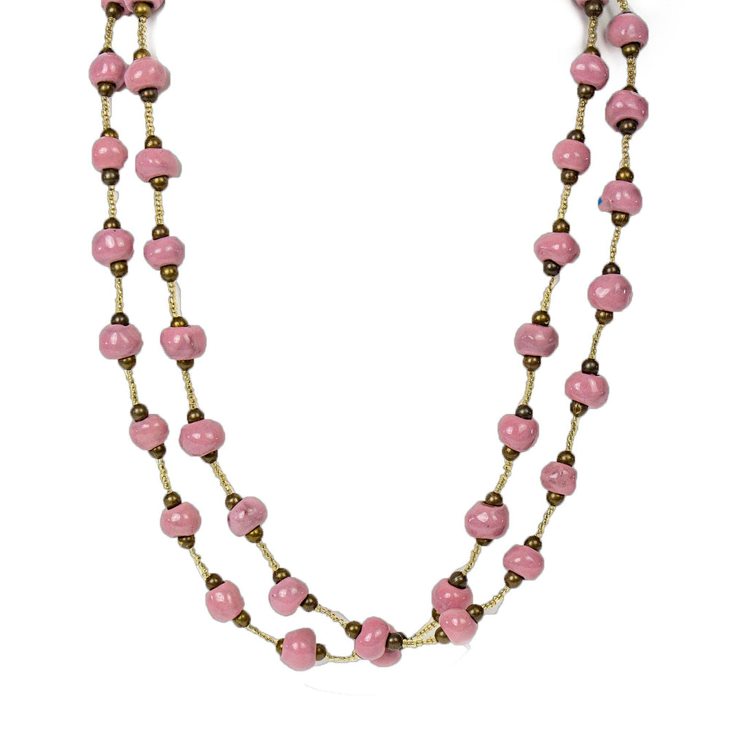 Clay Bead Necklace-Long