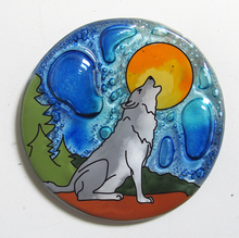 Load image into Gallery viewer, Glass Orn Wolf Night

