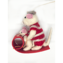 Load image into Gallery viewer, Toboggan Mice Ornament
