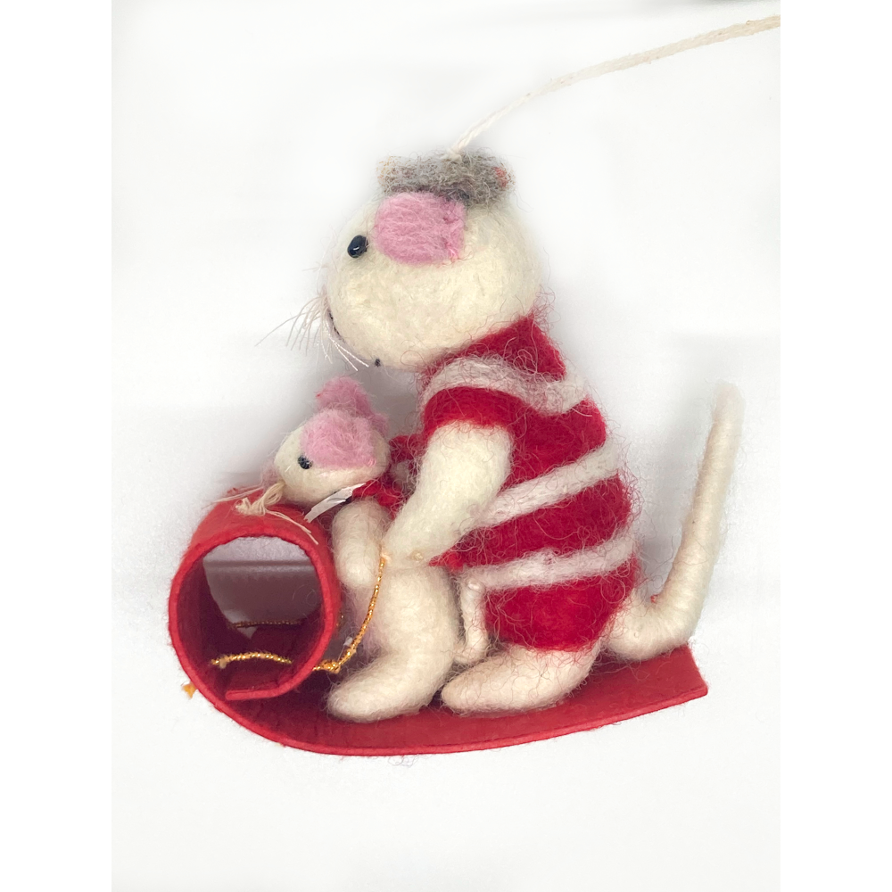 Toboggan Mice Ornament