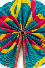 Load image into Gallery viewer, Assorted Ankara African Hand Fans with Brown Leather Handles
