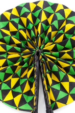 Load image into Gallery viewer, Assorted Ankara African Hand Fans with Black Leather Handles
