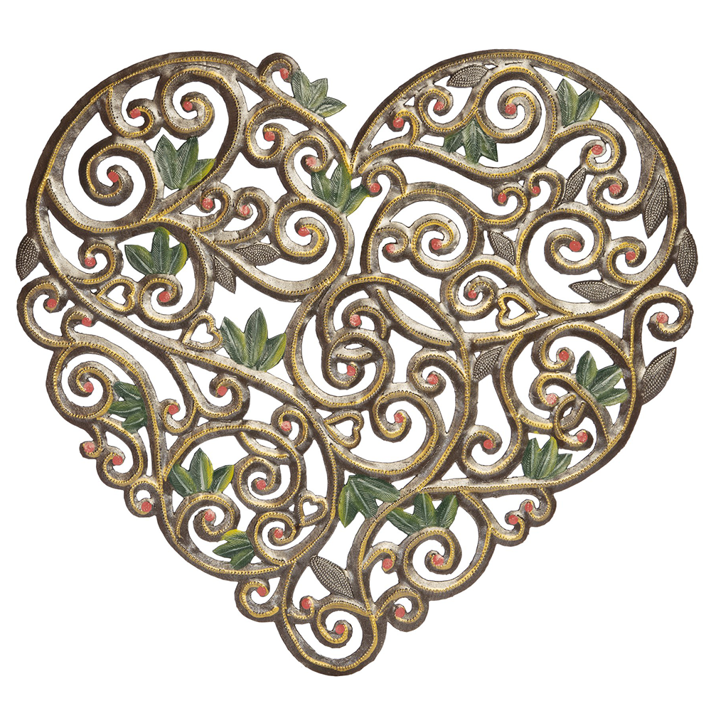 Painted Filigree Heart