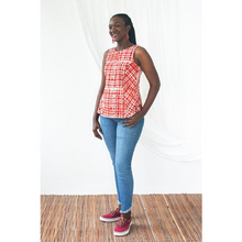 Load image into Gallery viewer, Boardwalk Blouse Plaid Poppy
