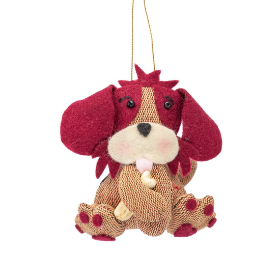 Dog With Bone Ornament