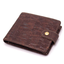 Load image into Gallery viewer, Sleek Bifold Cork Wallet with Snap Button BAG-2002: BAG-2002-E-Brown
