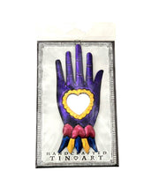 Load image into Gallery viewer, Tin Hand Ornament With Mirror - Purple
