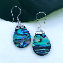 Load image into Gallery viewer, Abalone Teardrop Earrings - Sterling Silver, Indonesia

