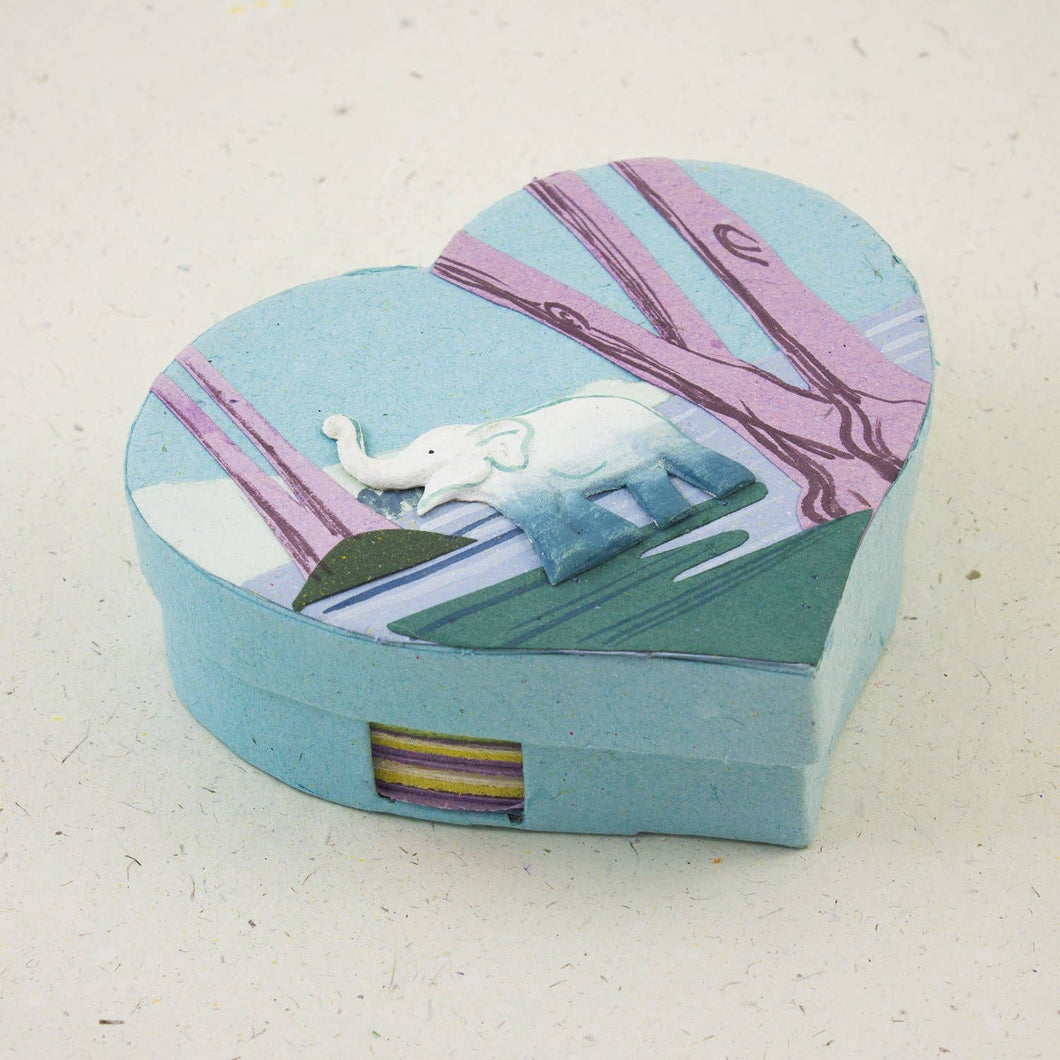 Heart Shaped Note Box Elephant Robin s Egg Blue (w): Default Title