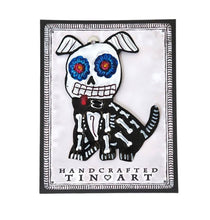 Load image into Gallery viewer, Tin Day of the Dead Dog Ornament
