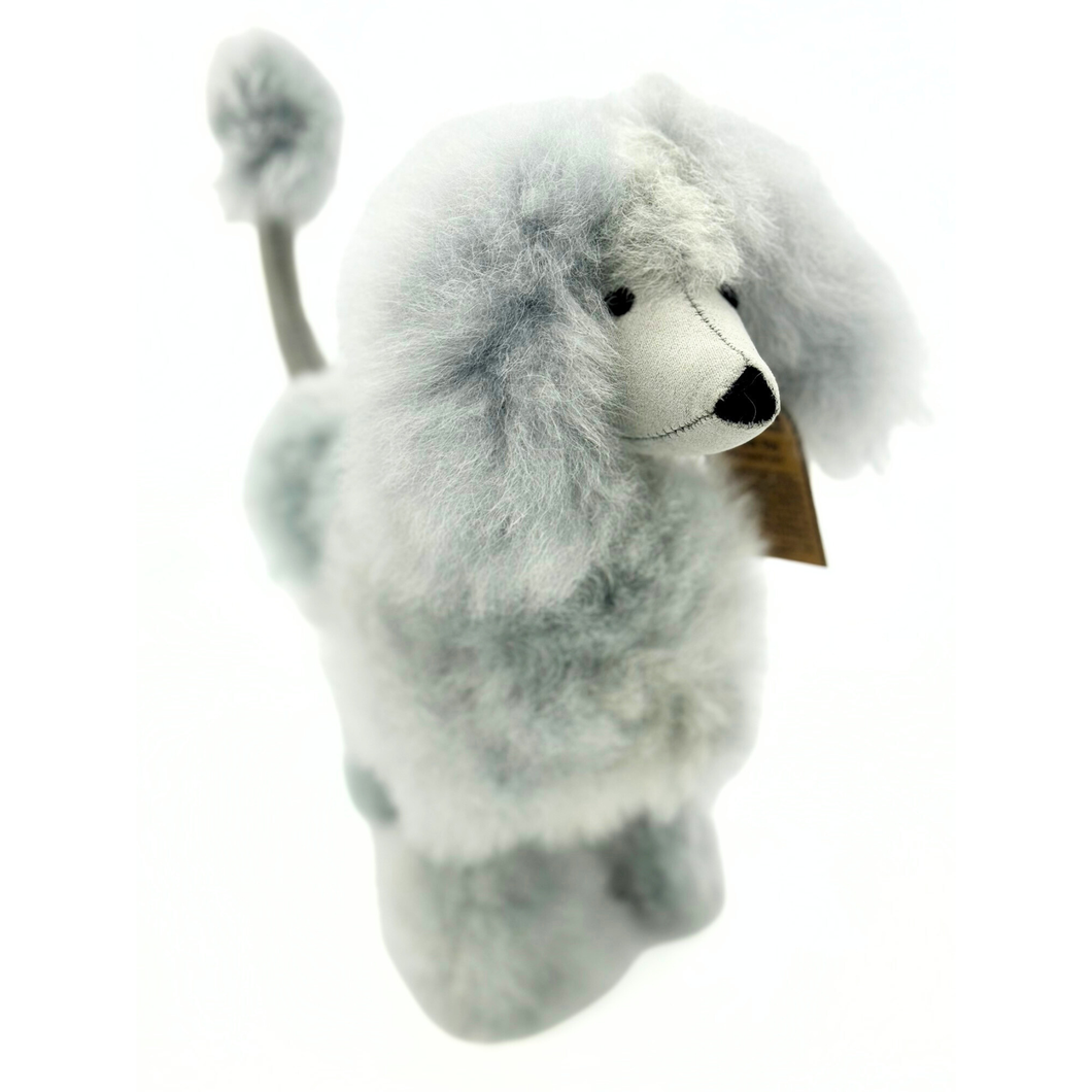 Doggie Alpaca Fur Toy: Grey