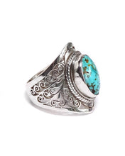 Load image into Gallery viewer, Tear Shaped Jali Ring: Turquoise
