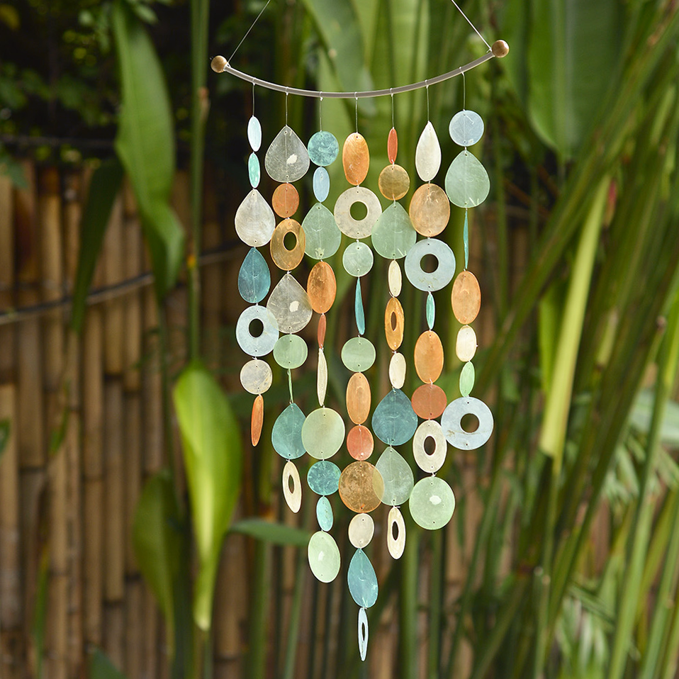 Capiz Chime Inverted Arch | Tropical Flowers