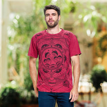 Load image into Gallery viewer, Men&#39;s T-Shirt Sacred Geometry Mushrooms: M / Maroon / 100% Cotton
