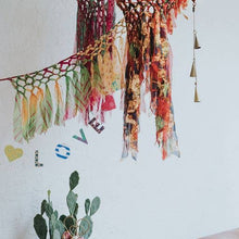 Load image into Gallery viewer, Macrame Upcycled Sari Hanging Garland Decoration
