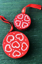 Load image into Gallery viewer, Red Drum Ornaments with Hearts: Small
