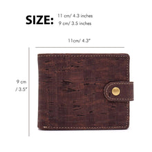 Load image into Gallery viewer, Sleek Bifold Cork Wallet with Snap Button BAG-2002: BAG-2002-E-Brown
