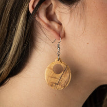 Load image into Gallery viewer, Sadaf Olive Wood Round Earrings *
