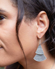 Load image into Gallery viewer, Carved Triangle Tribal Earrings
