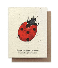 Load image into Gallery viewer, Seven-Spotted Ladybug Plantable Wildflower Seed Card: Glassine Sleeves
