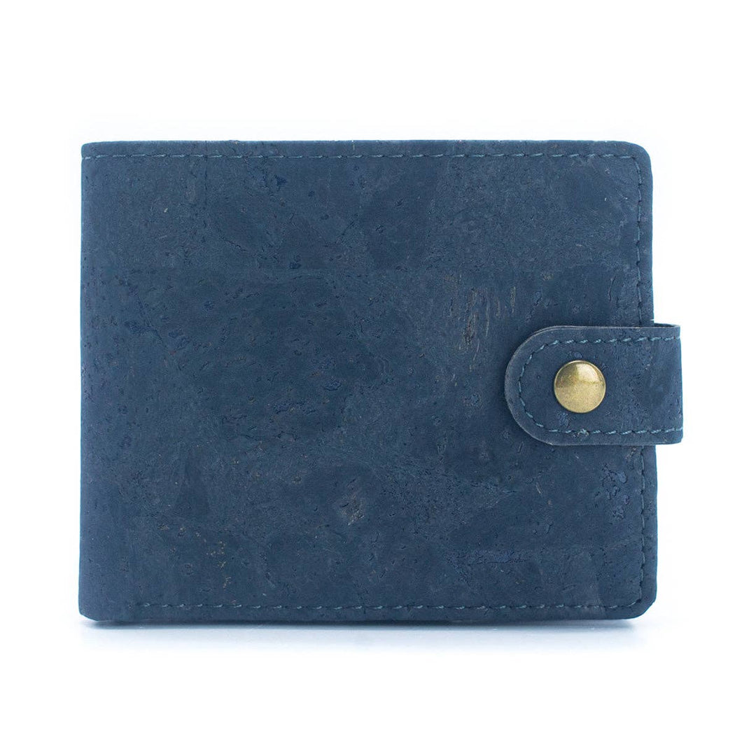 Sleek Bifold Cork Wallet with Snap Button BAG-2270-WALLET: C