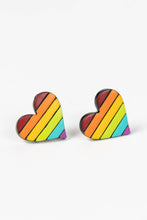 Load image into Gallery viewer, Rainbow Heart Gourd Earrings
