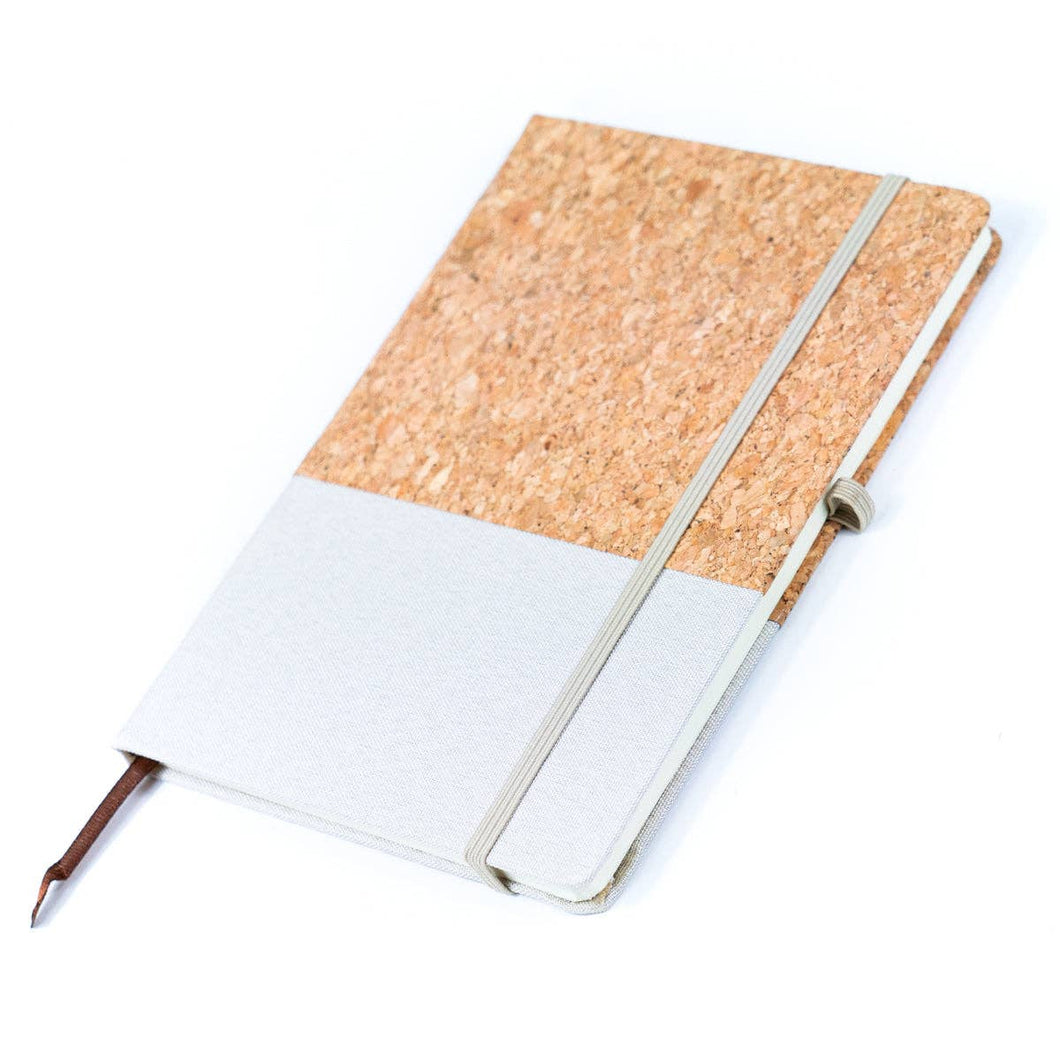 Canvas and Cork Fusion Notebook in Black, Gray, Blue, and Gr: Gray