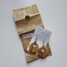 Load image into Gallery viewer, Sadaf Olive Wood Round Earrings *
