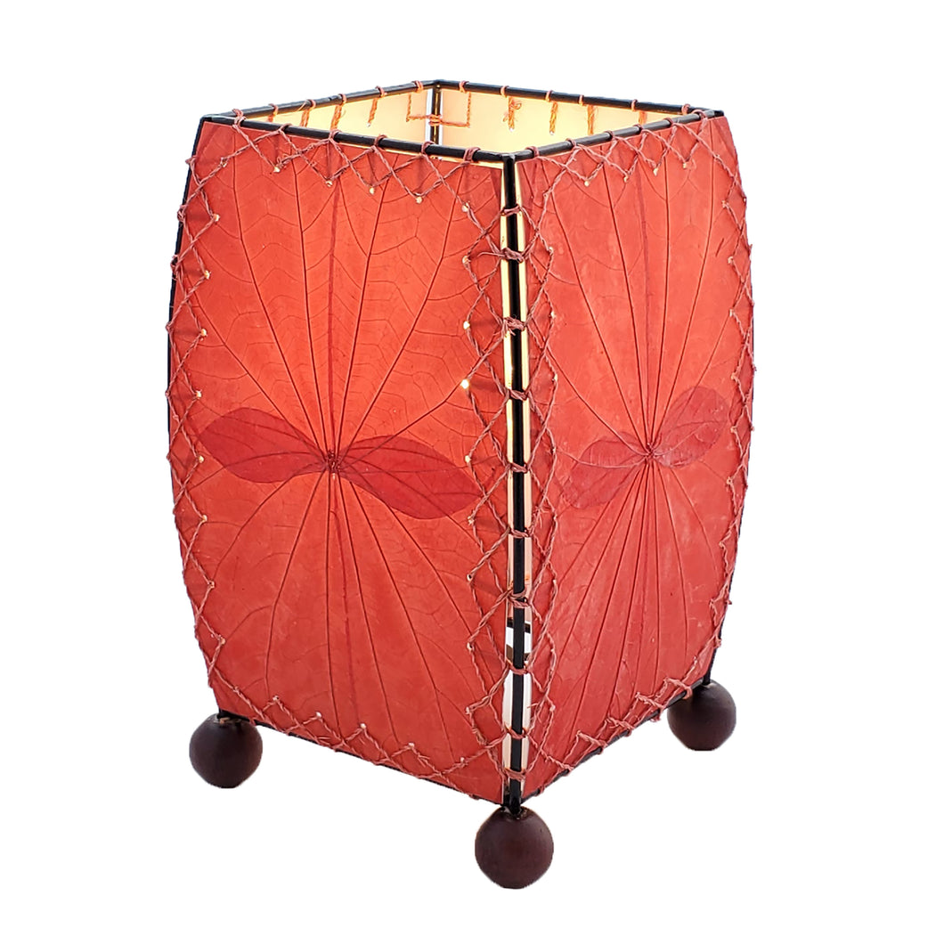 Mini Square Table Lamp Red