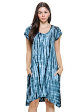 Load image into Gallery viewer, Dress Tie Dye With Pockets: XL / Black / 95% Viscose 5% Elastic
