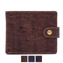 Load image into Gallery viewer, Sleek Bifold Cork Wallet with Snap Button BAG-2002: BAG-2002-E-Brown
