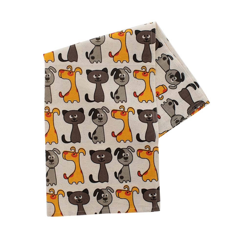 Cats & Dogs Tea Towel