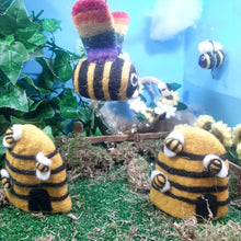 Load image into Gallery viewer, Handmade Felt Rainbow Bumblebee Hanging LGBeeT Decoration
