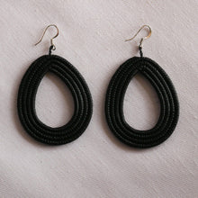 Load image into Gallery viewer, Woven Loop Earrings: Black
