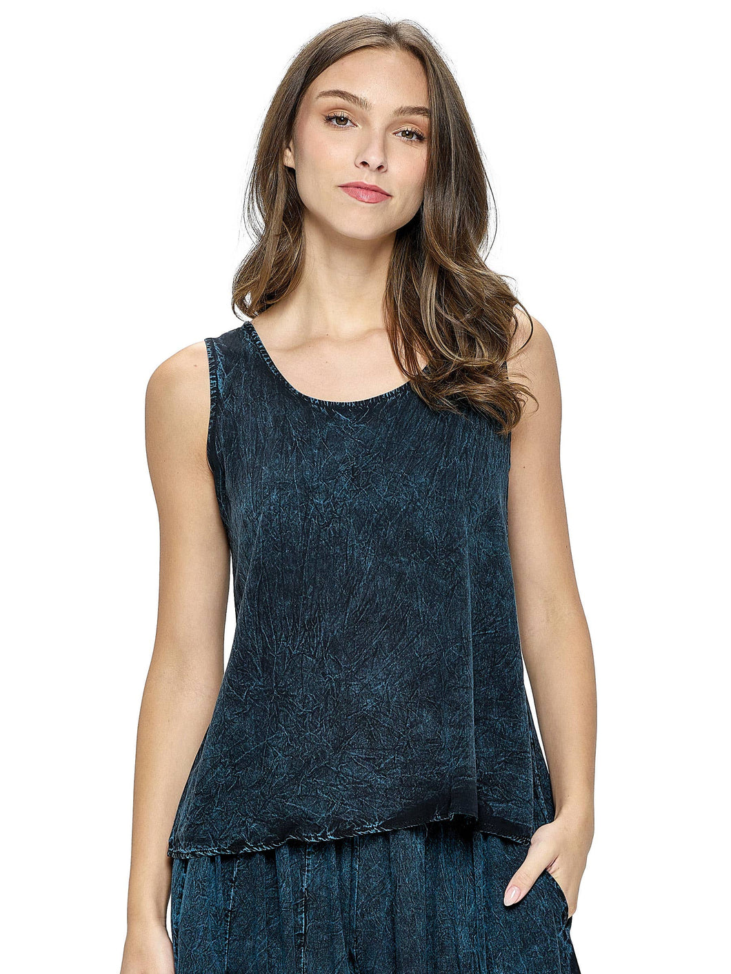 Tank Top Vintage Wash: L / 100% Rayon / Blue