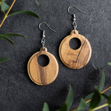 Load image into Gallery viewer, Sadaf Olive Wood Round Earrings *
