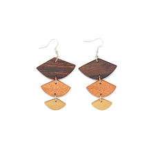 Load image into Gallery viewer, Golden Wood Geometric Earrings
