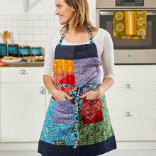 Load image into Gallery viewer, Upcycled Sari &amp; Denim Apron
