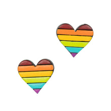 Load image into Gallery viewer, Rainbow Heart Gourd Earrings
