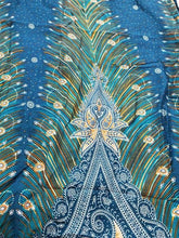 Load image into Gallery viewer, Thai Wrap Pants Peacock Feathers: Teal
