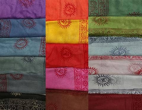 Om Mantra Printed Scarves: Assorted Colors