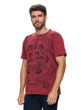 Load image into Gallery viewer, Men&#39;s T-Shirt Sacred Geometry Mushrooms: M / Maroon / 100% Cotton
