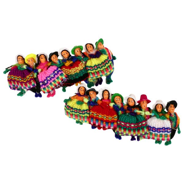 Hand Made Worry Doll Barrette Peru Dancing Dolls Multicolor