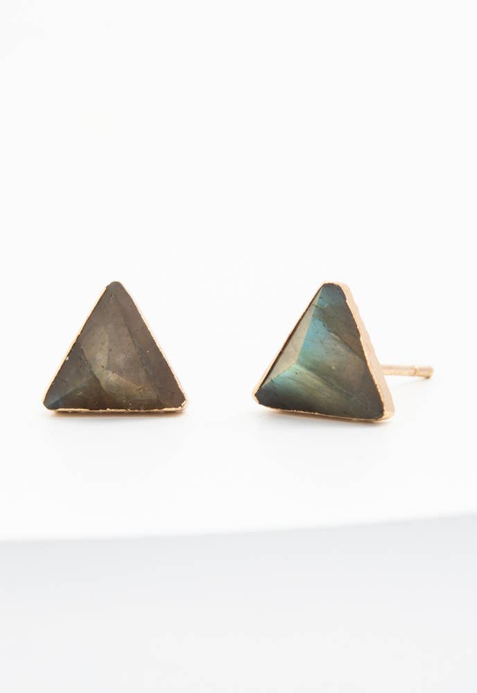 Labradorite Triangle Studs