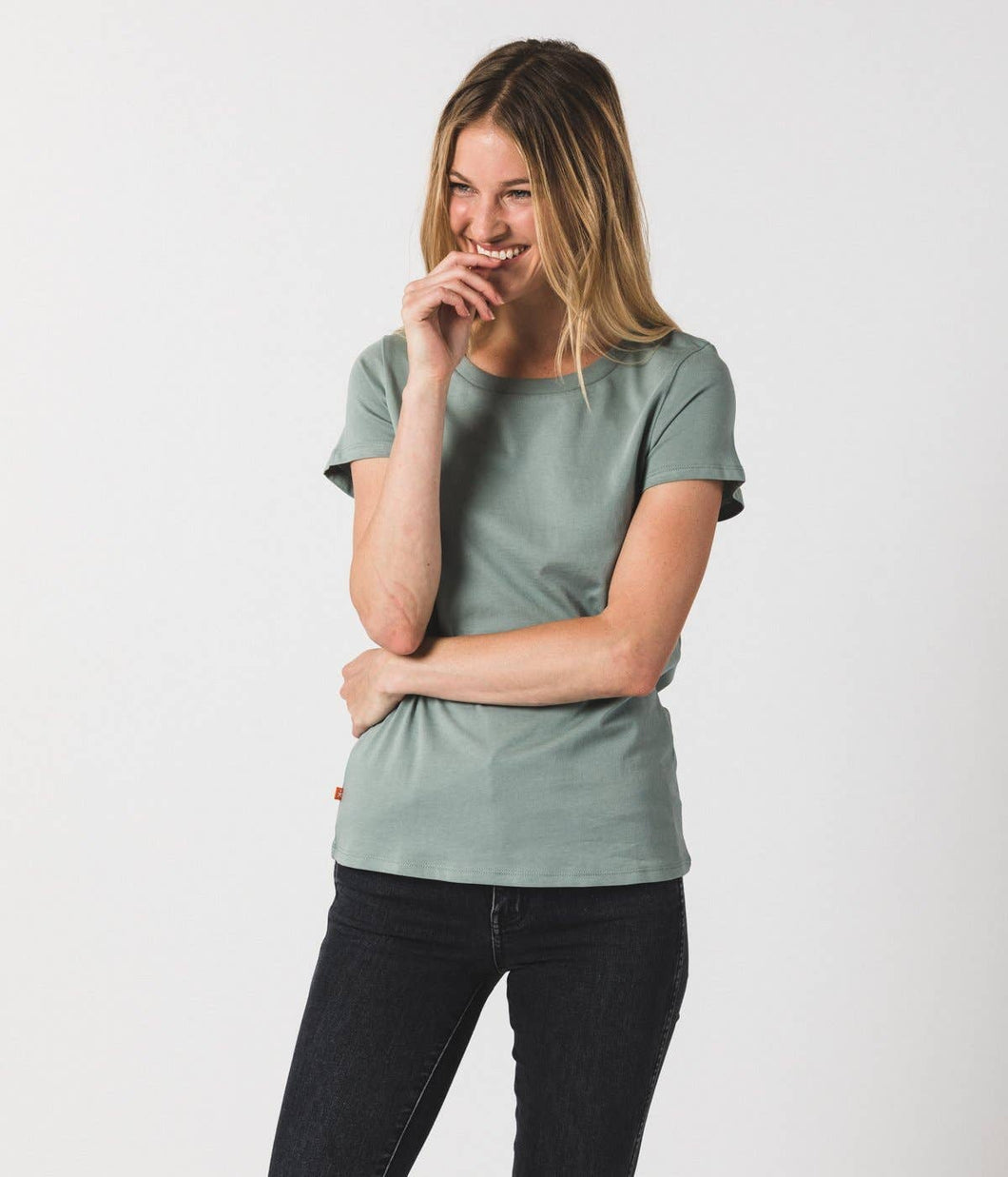 Women's Fitted Crew: Sage / M