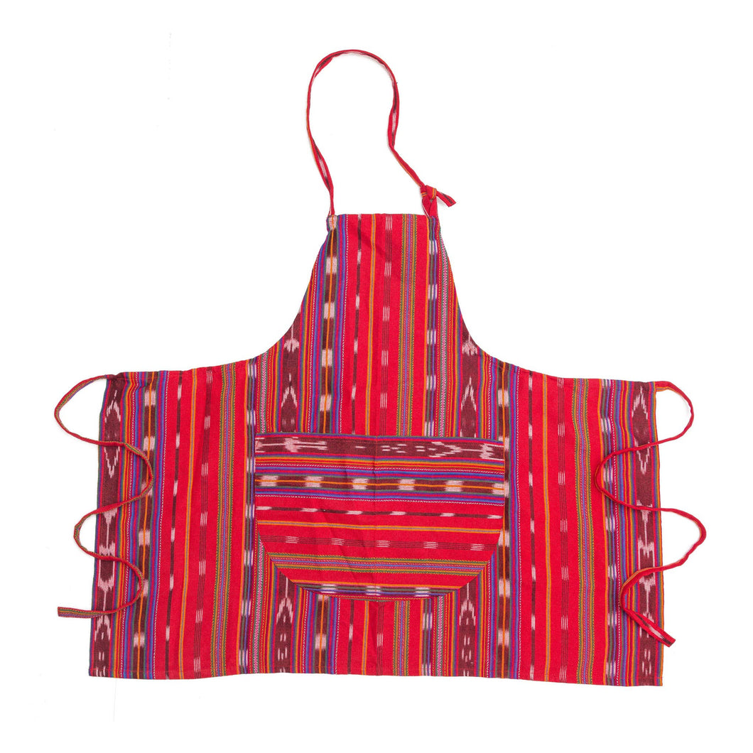 Woven Guatemalan Apron: Festive Red