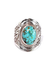 Load image into Gallery viewer, Tear Shaped Jali Ring: Turquoise
